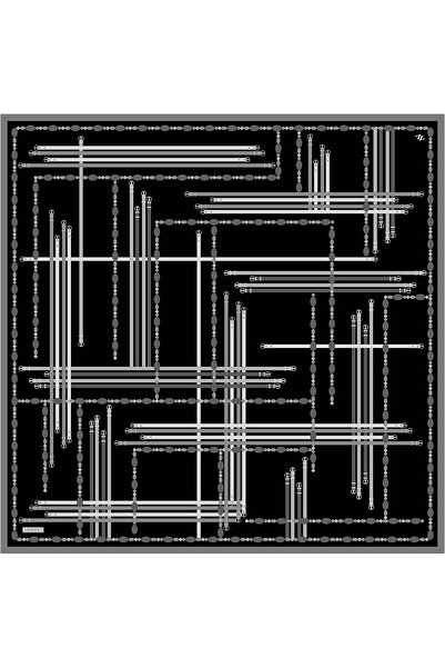 Armine Eșarfă din mătase pură Tivil 9407 - 36 Burgundy cu model mixt