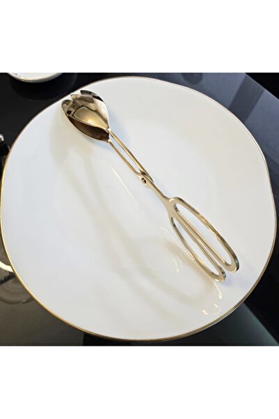 LOVYCO Gold Plated Scissors Tongs, Scissors Tongs, Table Scissors, American Tongs Service 25 cm