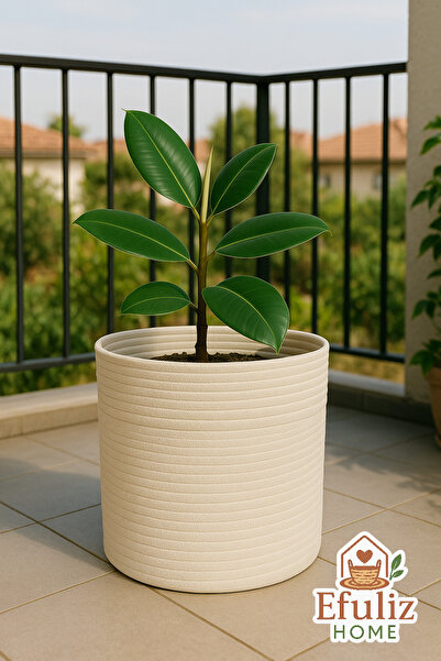 Efuliz Home Jute-Wicker Multi-Purpose-Decorative-Organizer Flower Pot Basket, Garden Organizer Basket. (Width:20-Length:15 cm)