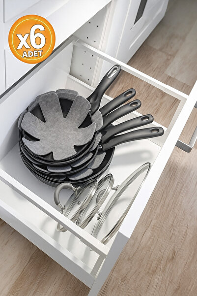 Felyra 6 Adet 30×30 cm Çizdirmez Elyaf Keçe – Tava, Tencere & Borcam Koruyucu...