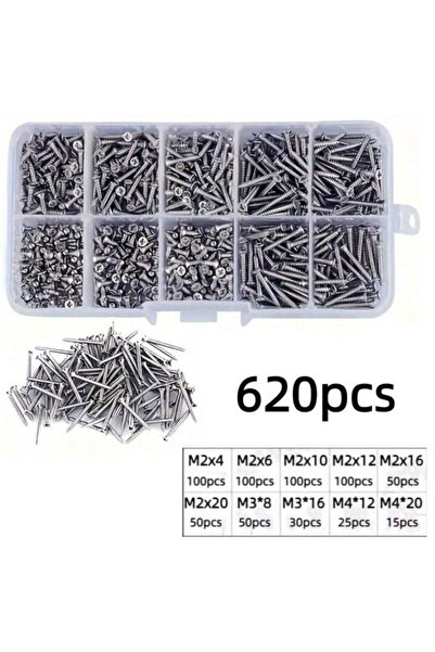 VEYA مجموعة براغي تثبيت ذاتية 620 قطعة M2 M3 M4 طقم مجموعة براغي تثبيت صواميل...