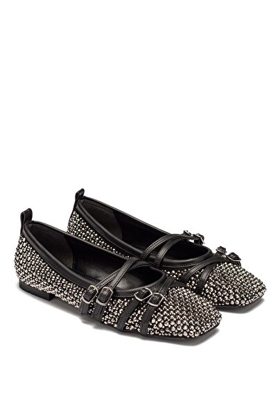 Dedos Pantofi de balerină cu bretele cu piatră pentru femei 2215