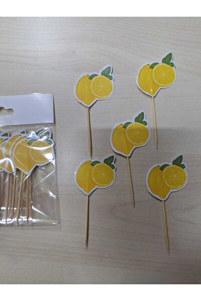 Büşra Süsleme LİMON TEMALI KÜRDAN KUPKEK PASTA SÜSÜ 15 ADET