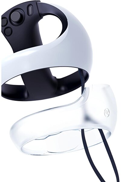 4Gamers Silicone Halo Cover and Touch Controller Grip Kit for PlayStation VR2 Sense Controllers, Bla