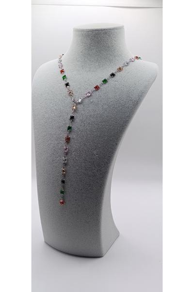 M&S Bijuterii Renkli Taşlı Y Kolye