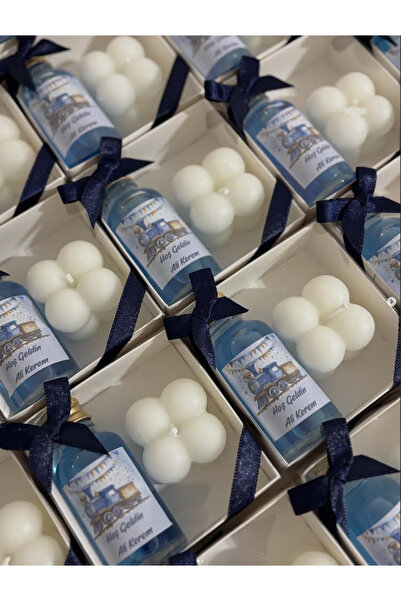 3DLuxeDekor Mum Kolonya Hediyelik 10 ADET (Bebek, Söz, Nişan, Kına, Düğün, Me...