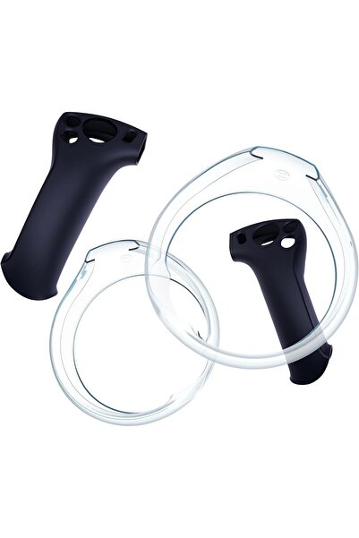 4Gamers Silicone Halo Cover and Touch Controller Grip Kit for PlayStation VR2 Sense Controllers, Bla