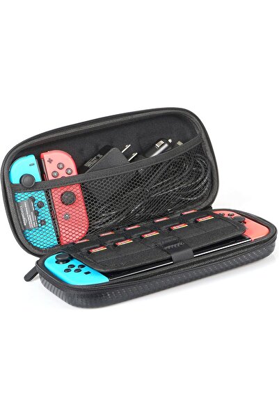Amazon basics حقيبة حمل لجهاز نينتندو سويتش مع الملحقات - 10 × 2 × 5 بوصة، لو...