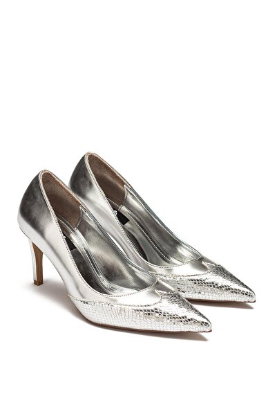 Dedos Women's Shiny Snake Pattern Heeled Shoes 3010