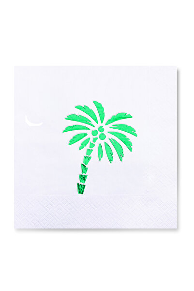 Story مناديل ورقية بيضاء اللون مقاس 33 × 33 سم، مكونة من 16 قطعة، بنمط أوراق ...