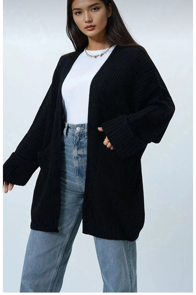 rushana Жіночий кардиган з подвійними кишенями, в'язаний трикотаж