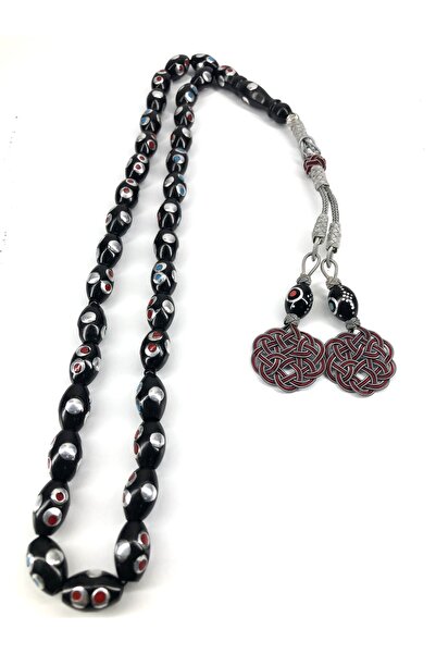 Black Sea Port Kazaz Püsküllü Kırmızı Mercan Kakmalı Kuka Tespih