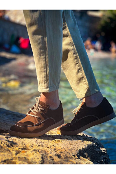 Zerenyus Zrk-X5 Brown Suede Lace-Up Daily Men's Casual Shoes