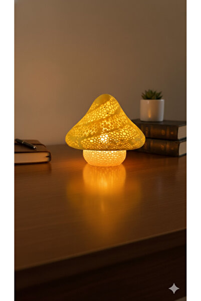 Genel Markalar Sarı Renkli Dekoratif Mantar Aydınlatma, Şık ve Sıcak Atmosfer...