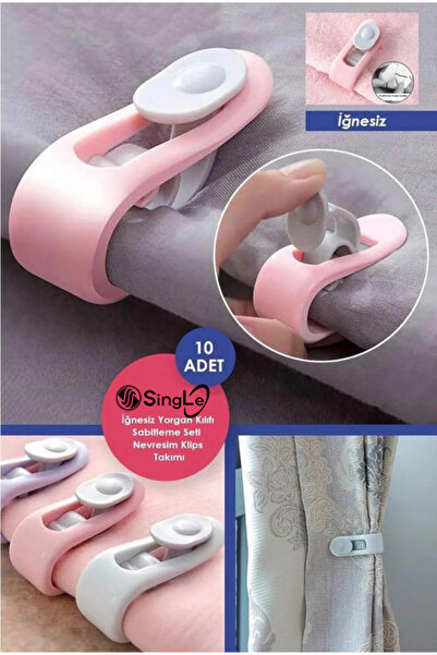 Single 10 Pieces of Needle-Free Quilt Sheet and Curtain Holder Stabilizer Non-Slip Duvet Cover Organizer Clips