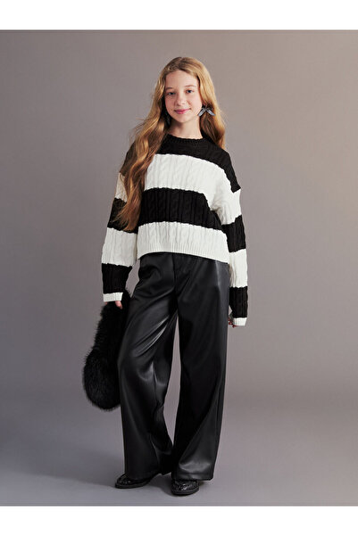 LC Waikiki Sparkling Choices from Shining Store |   Striped Girls' Knit Sweater