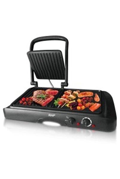 raf R 2695 – Grill and Electric Plate 2 in 1, 1600 W, Non-Stick Surface, Independent Thermostats,