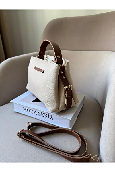 Moda Sekiz Dámská středně velká taška přes rameno se třemi přihrádkami a detailními doplňky