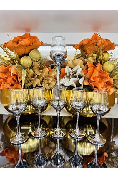 LOKMAN ZÜCCACİYE 6 قطع من أكواب القهوة الفضية من التيتانيوم من جرابا