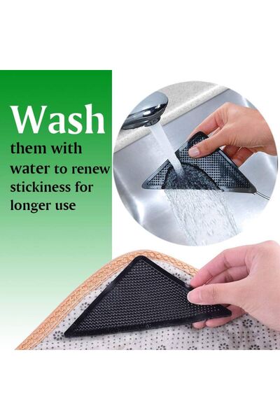 Generic Carpet Edge Grippers, Non-Slip Carpet Corner Grippers Reusable and Washable Keeps Carpets 4 Pack