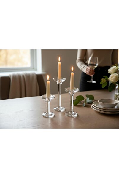 ROY KING KRİSTAL TEKLİ ŞAMDAN 25 CM