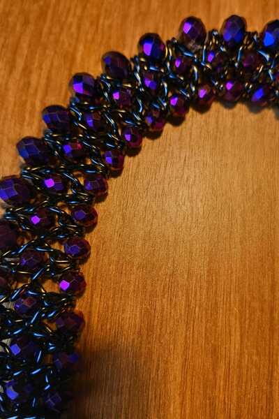 Çılgın saçlar PARLAK BONCUKLU KÖPEK KOLYESİ LÜKS KOLYE