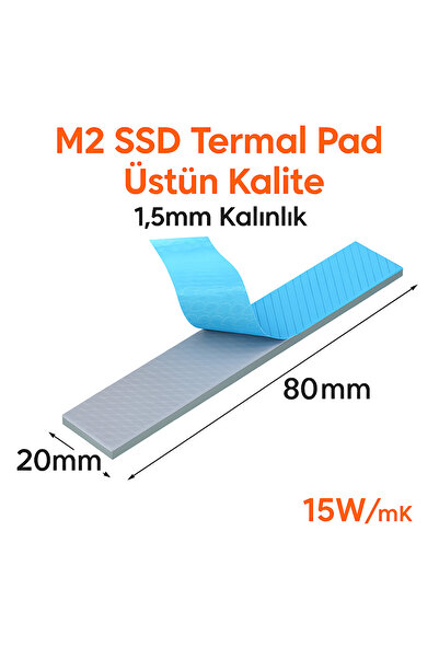 siar M2 SSD Termal Pad - Gri Renk | 1,5 mm Kalınlık | 80x20 mm | 15W/mK