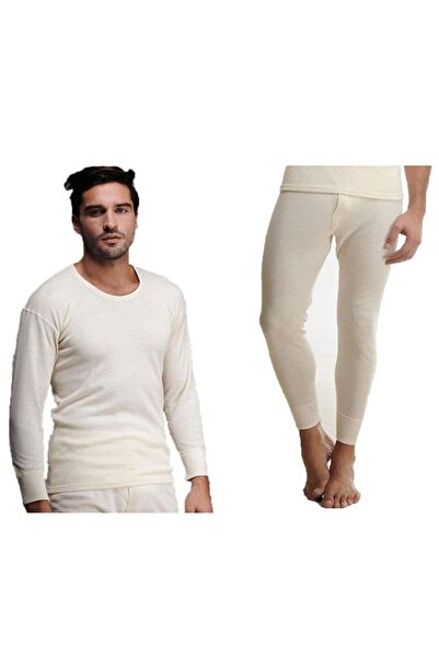 Hasyün Мъжки комплект с дълъг ръкав и дълги долни гащи от 75% вълна 101/102E - 1 комплект