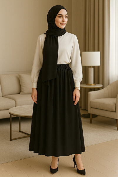 Misue Handmade Medina Silk Hijab Skirt, Long Flared Skirt, Flowy Egyptian Silk Flared Skirt, Hijab Modest Clothing