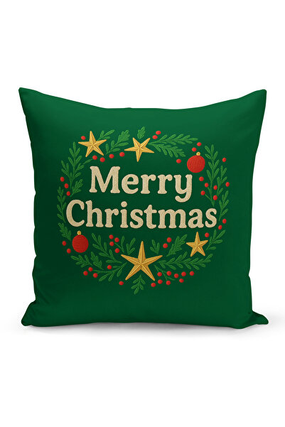 Bertille Home New Year Series Double-Sided Digital Printed Set of 4 Throw Pillow Covers (Christmas Cushion Cover)
