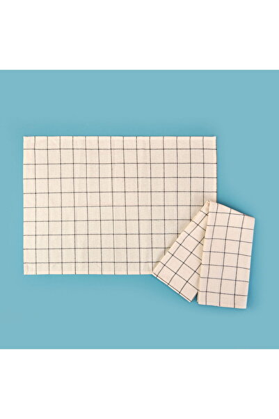 Genel Markalar Myhome Trallies Kurulama Bezi - Ekru / Siyah - 50x70 cm