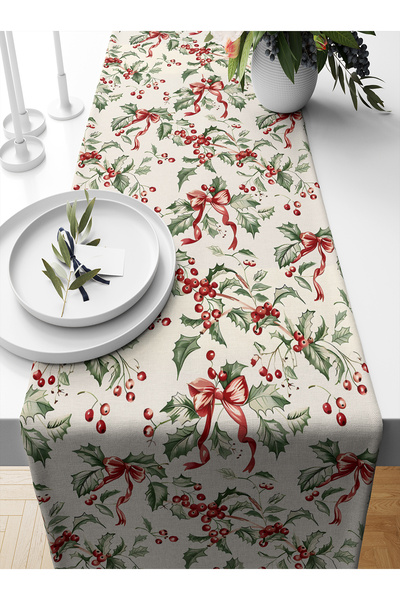 Bertille Home Yılbaşı Serisi 140x40 Cm Dijital Baskılı Runner (Christmas Noel)