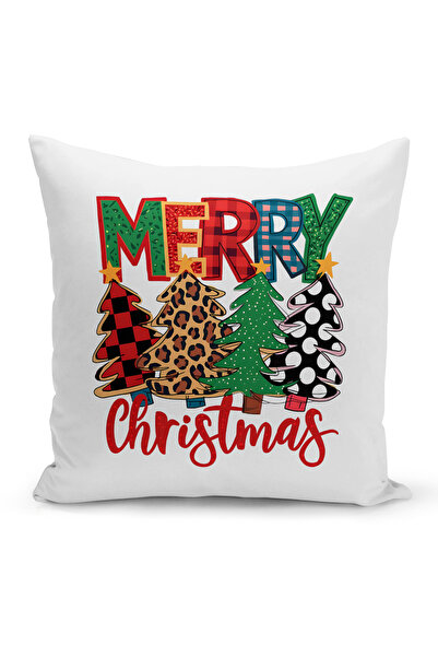 Bertille Home New Year Series Double-Sided Digital Printed Set of 4 Throw Pillow Covers (Christmas Cushion Cover)