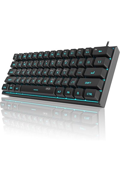 MageGee 60% 61-Key RGB Backlit Ultra-Compact Waterproof Gaming Keyboard (Black)