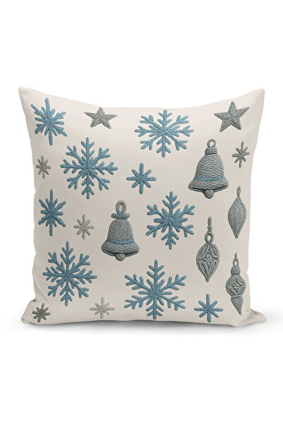 Bertille Home New Year Series Double-Sided Digital Printed Set of 4 Throw Pillow Covers (Christmas Cushion Cover)