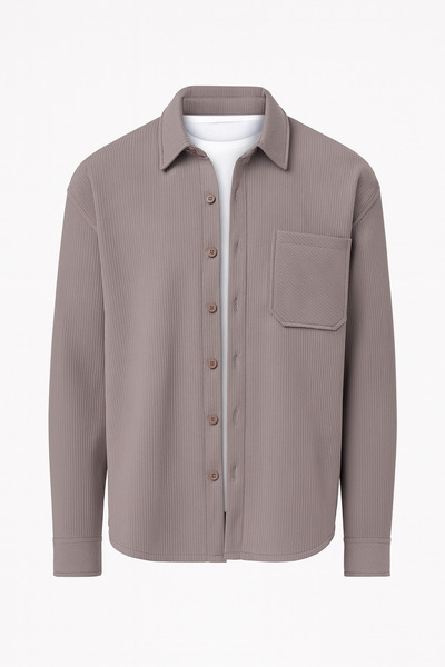 CLIPMAN Чоловічий Regular Fit з еластаном, з флісовою підкладкою, куртка з тканини Ottoman, сорочка