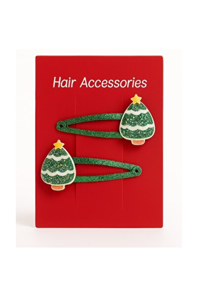 OEM Set 2 agrafe de păr pentru Crăciun, model brad, ideale pentru fete, cadou...