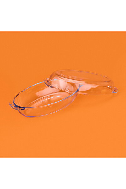 MATMEL طقم أواني زجاجية بيضاوية مزدوجة مقاومة للحرارة - شفافة