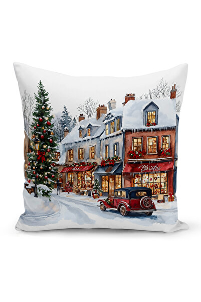 Bertille Home Новогодишна серия Двустранна калъфка за възглавница с цифров пе...