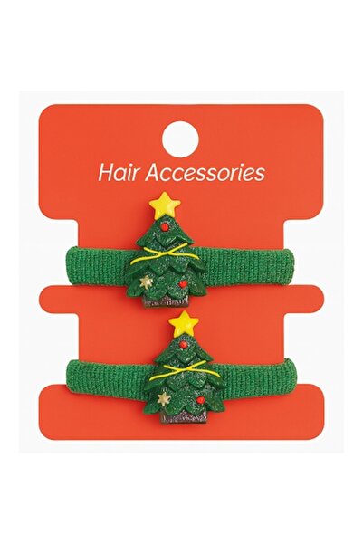 OEM Set 2 elastice de par pentru Craciun, Design Bradut, Ideale pentru Fetite...