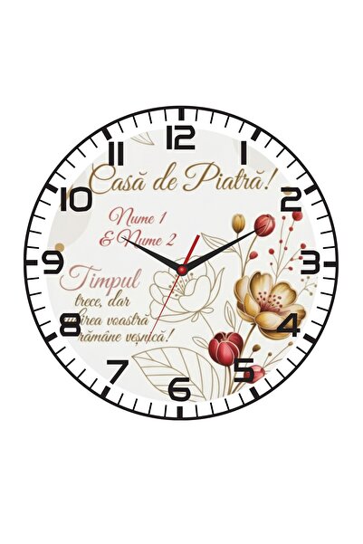 CrisPrint Ceas personalizat rotund din MDF – Cadou pentru nuntă