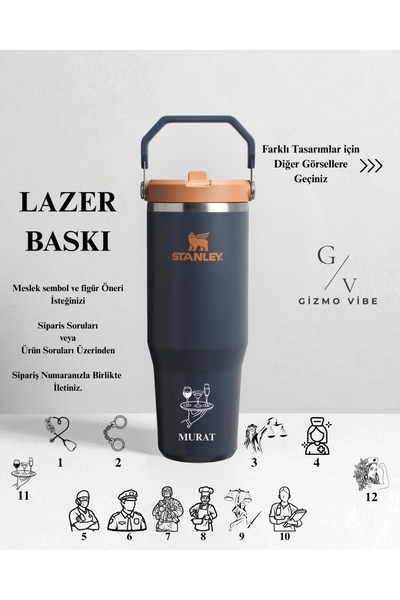 Stanley Kişiselleştirilebilir The Iceflow Flip Straw Pipetli Termos Bardak 0,...