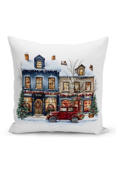 Bertille Home Новогодишна серия Двустранна калъфка за възглавница с цифров пе...