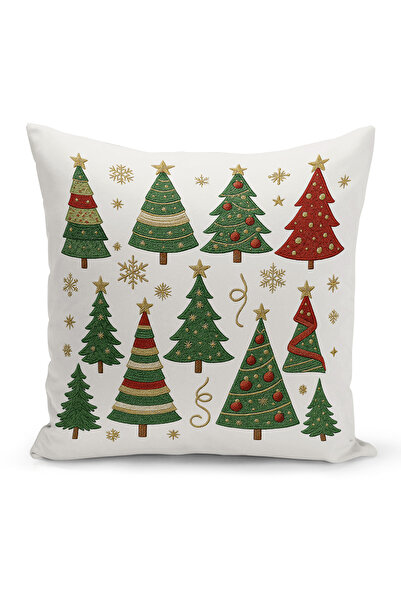 Bertille Home New Year Series Double-Sided Digital Printed Set of 4 Throw Pillow Covers (Christmas Cushion Cover)