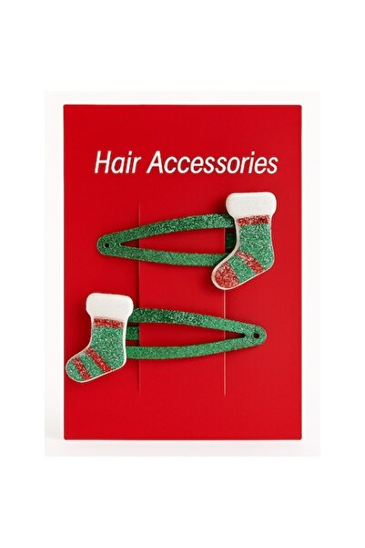 OEM Set 2 Christmas Hair Clips, Sock Design, Ideal for Girls, Christmas Gift,...