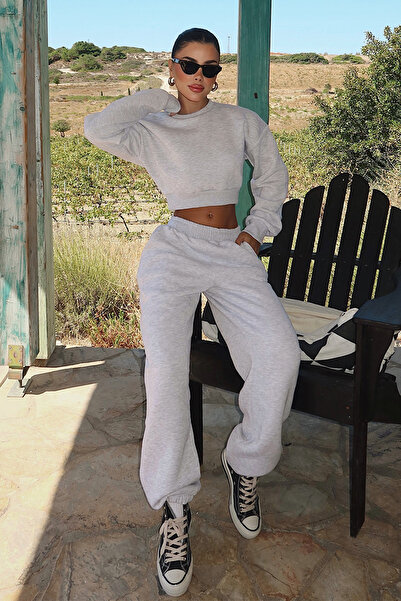 Eyyo Gray Fluid Tracksuit Set Ate-3699