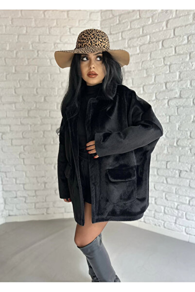 moneta boutique Palton de blană din țesătură Fox cu două capace pentru femei