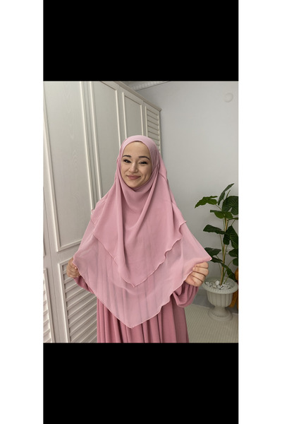 Hijab Ayrobin Dress 3-Layer Short Souffle Hajj Umrah Abaya Khimar