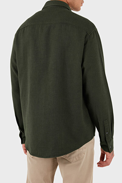 Armani Exchange Cotton Regular Fit Zipper Pocket Shirt Men's Shirt Xm001140 Af16611 F8022