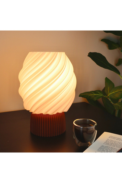 KOÇER AWM Lumo Twist Lampshade and Table Lamp (Production in Desired Color)